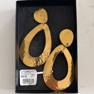 Natori Gold Hammered Teardrop Earrings
